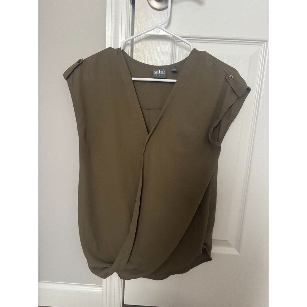 Soho Jeans Tank Blouse XS Green Breezy